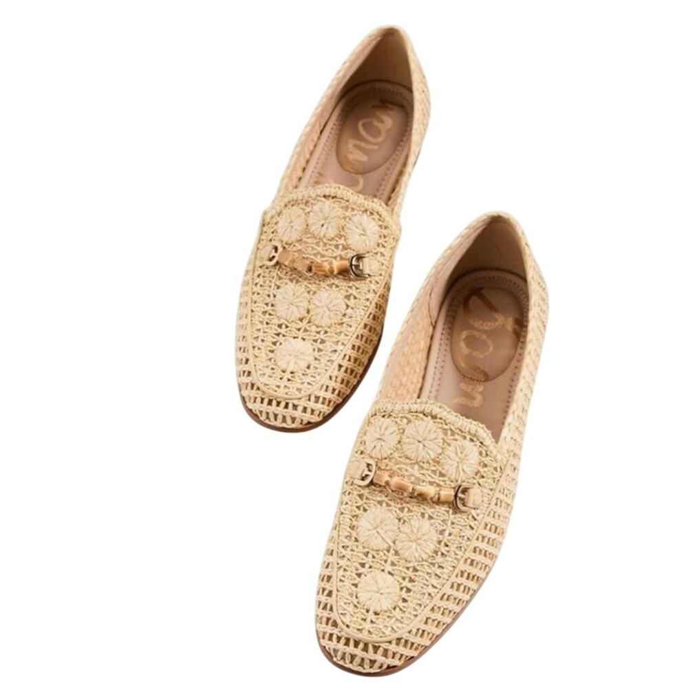 Sam Edelman women’s raffia vented resort loafers flat shoes - Picture 2 of 12